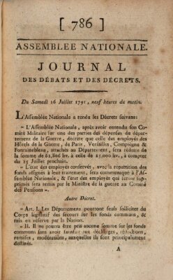 Journal des débats et des décrets Samstag 16. Juli 1791