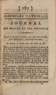 Journal des débats et des décrets Samstag 16. Juli 1791