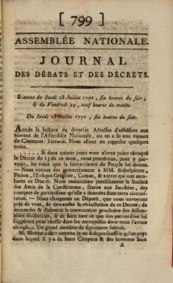 Journal des débats et des décrets Freitag 29. Juli 1791