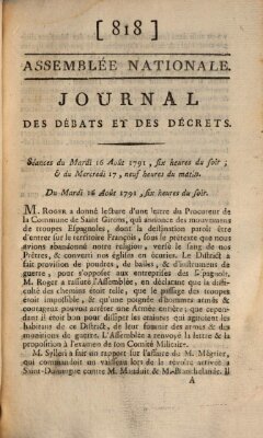 Journal des débats et des décrets Dienstag 16. August 1791