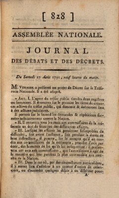 Journal des débats et des décrets Samstag 27. August 1791