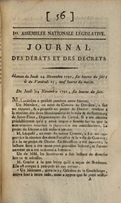 Journal des débats et des décrets Freitag 25. November 1791