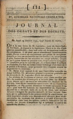Journal des débats et des décrets Donnerstag 19. Januar 1792