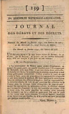 Journal des débats et des décrets Mittwoch 15. Februar 1792
