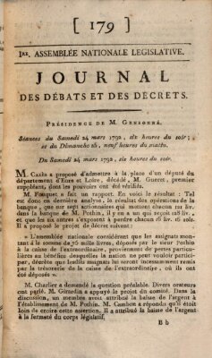 Journal des débats et des décrets Samstag 24. März 1792