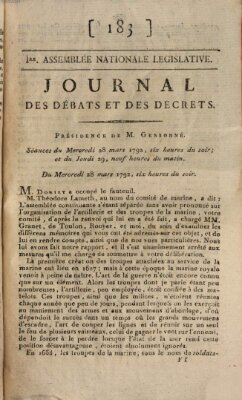 Journal des débats et des décrets Mittwoch 28. März 1792