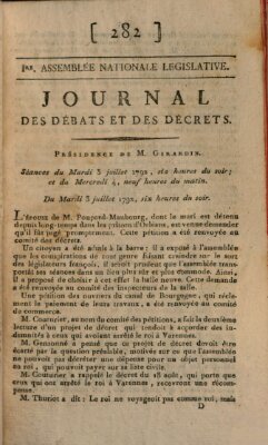 Journal des débats et des décrets Mittwoch 4. Juli 1792