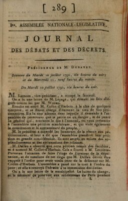Journal des débats et des décrets Dienstag 10. Juli 1792
