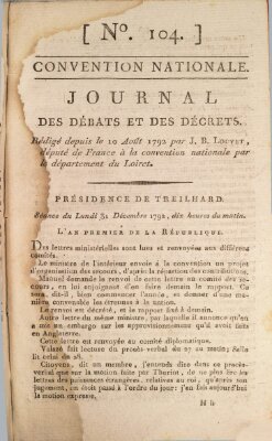 Journal des débats et des décrets Montag 31. Dezember 1792