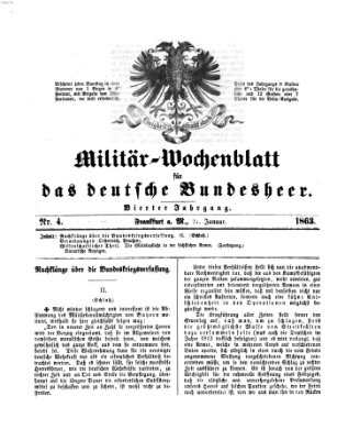 Militär-Wochenblatt für das deutsche Bundesheer Samstag 24. Januar 1863