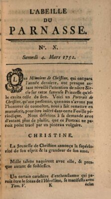 L' Abeille du Parnasse Samstag 4. März 1752
