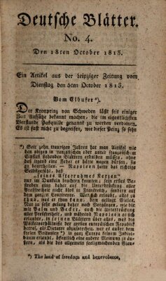 Deutsche Blätter Montag 18. Oktober 1813