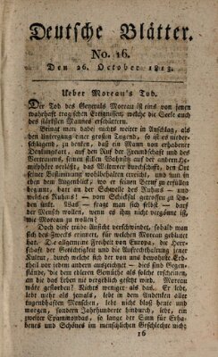 Deutsche Blätter Dienstag 26. Oktober 1813