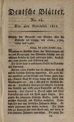Deutsche Blätter Donnerstag 4. November 1813