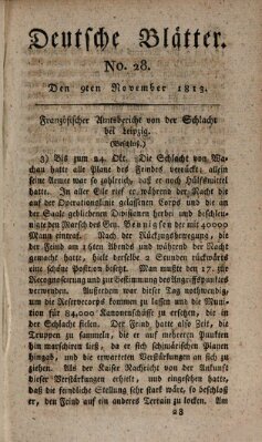 Deutsche Blätter Dienstag 9. November 1813