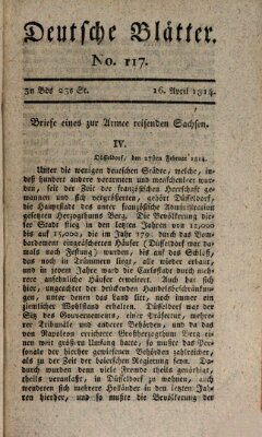Deutsche Blätter Samstag 16. April 1814