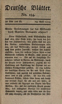 Deutsche Blätter Freitag 29. April 1814