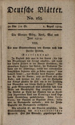 Deutsche Blätter Dienstag 2. August 1814