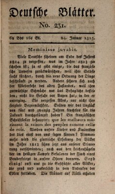 Deutsche Blätter Dienstag 24. Januar 1815