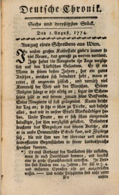 Deutsche Chronik Montag 1. August 1774