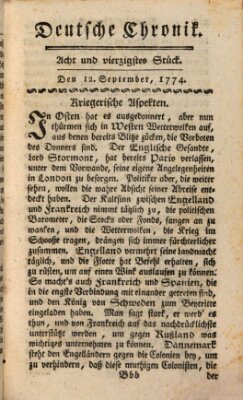 Deutsche Chronik Montag 12. September 1774