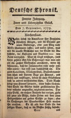 Deutsche Chronik Donnerstag 7. September 1775