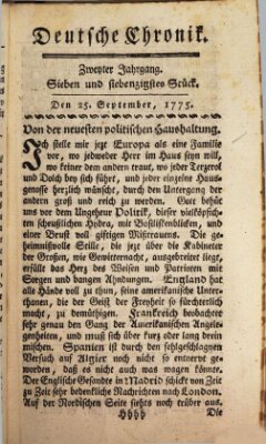 Deutsche Chronik Montag 25. September 1775