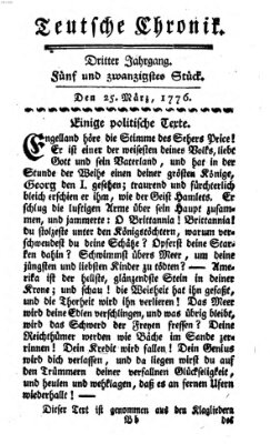 Deutsche Chronik Montag 25. März 1776