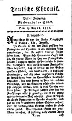 Deutsche Chronik Donnerstag 29. August 1776