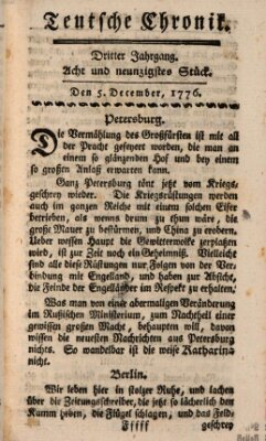 Deutsche Chronik Donnerstag 5. Dezember 1776