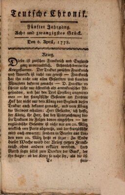 Deutsche Chronik Montag 6. April 1778