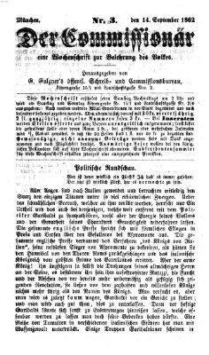 Der Commissionär Sonntag 14. September 1862