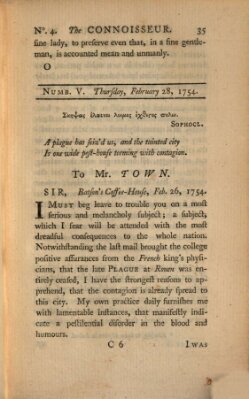 The connoisseur Donnerstag 28. Februar 1754