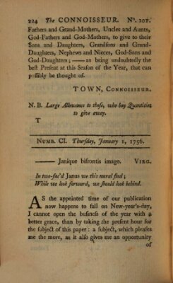 The connoisseur Donnerstag 1. Januar 1756