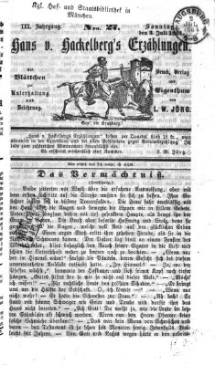 Hans von Hackelberg's Erzählungen Sonntag 3. Juli 1864