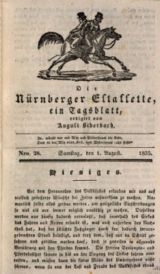 Die Nürnberger Estaffette Samstag 1. August 1835