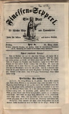 Der Finessen-Sepperl Freitag 30. März 1849