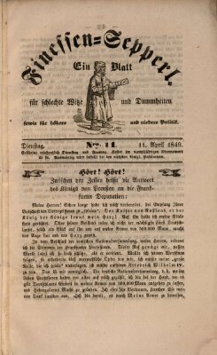 Der Finessen-Sepperl Mittwoch 11. April 1849