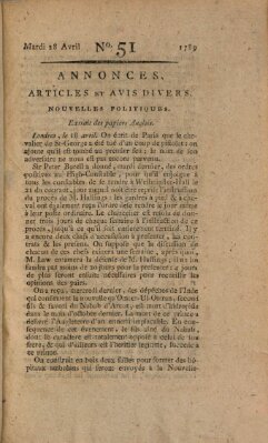 Journal général de l'Europe ou Mercure national et étranger Dienstag 28. April 1789