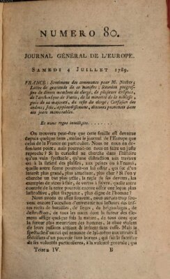 Journal général de l'Europe ou Mercure national et étranger Samstag 4. Juli 1789