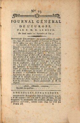 Journal général de l'Europe ou Mercure national et étranger Donnerstag 1. September 1791