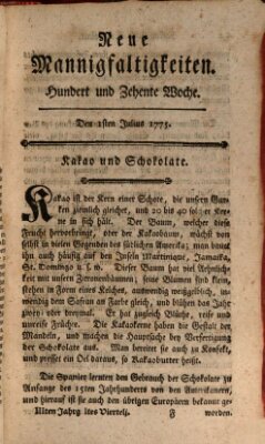 Neue Mannigfaltigkeiten (Neueste Mannigfaltigkeiten) Samstag 1. Juli 1775
