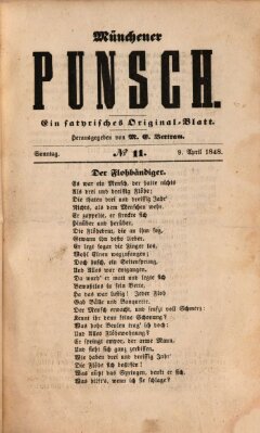 Münchener Punsch Sonntag 9. April 1848