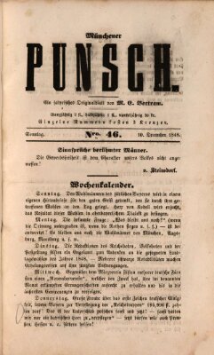 Münchener Punsch Sonntag 10. Dezember 1848