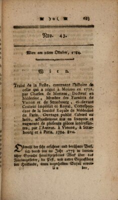 K.K. allerg. privil. Realzeitung der Wissenschaften und Künste Dienstag 26. Oktober 1784