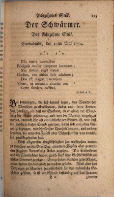 Der Schwärmer oder Herumstreifer (The rambler) Dienstag 19. Mai 1750
