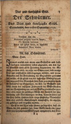 Der Schwärmer oder Herumstreifer (The rambler) Dienstag 22. September 1750