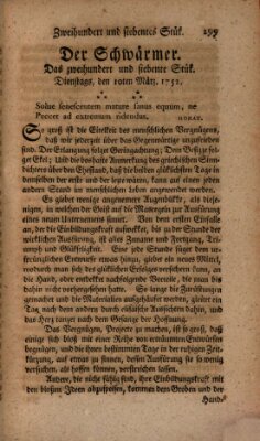 Der Schwärmer oder Herumstreifer (The rambler) Freitag 10. März 1752