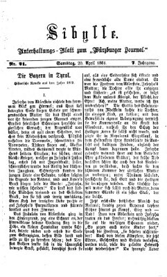 Sibylle (Würzburger Journal) Samstag 20. April 1861