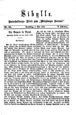 Sibylle (Würzburger Journal) Samstag 4. Mai 1861